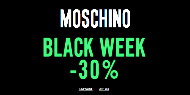 Moschino commence sa BLACK WEEK à -30%