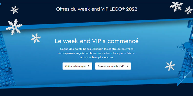 Week-End VIP sur le site officiel de LEGO