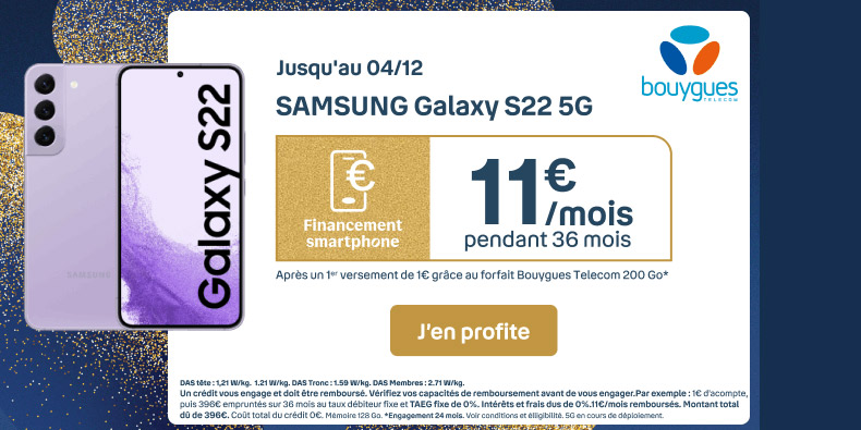 [B&You] Promos de DINGUE sur le Samsung Galaxy S22 5G