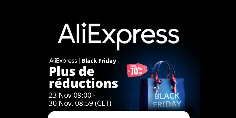 Toujours plus de réductions sur Aliexpress avec des code promos jusqu’à -80€ !