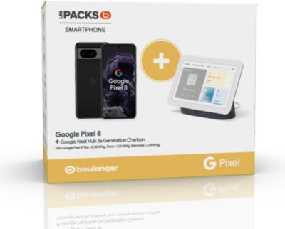 Smartphone GOOGLE Pack Pixel 8 + Nest Hub 2 Charcoal