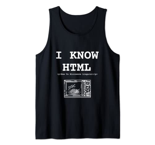 Funny Know HTML How To Micro-ondes Linguini Débardeur