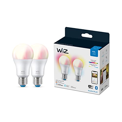 WiZ, ampoule LED connectée Wi-Fi couleur E27, équivalent 60W