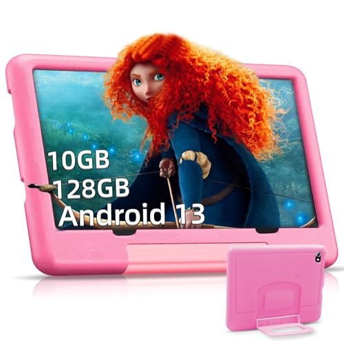 Tablette 10 Pouces Android 13 GMS, 10 Go RAM+128 Go ROM, Tab