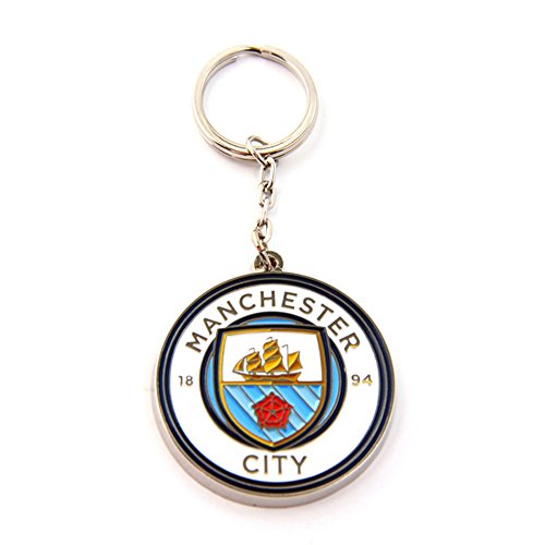 Porte-clés officiel Manchester City FC en métal avec blason 