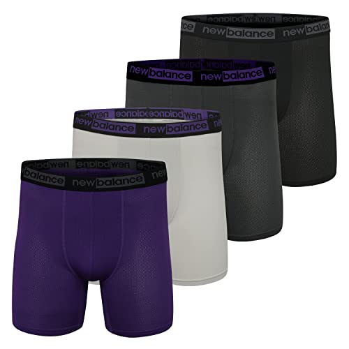 New Balance Boxer pour homme, Noir/glace/prisme violet/aiman