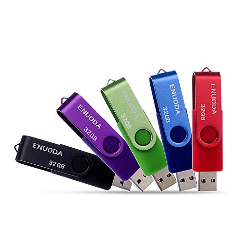 Lot de 5 Clé USB 32 Go ENUODA USB 2.0 Flash Drive Stockage R