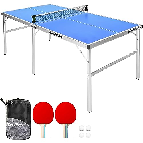 EasyPong® | Table de Ping Pong Bleu | 182x91cm | Qualité Pre