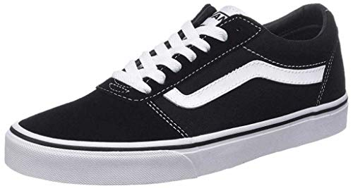Vans Homme Ward Sneaker Basse, (Suede/Canvas) Black/White, 4
