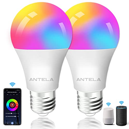 ANTELA Ampoule Connectée E27 10W LED WiFi Multicouleurs RGBW