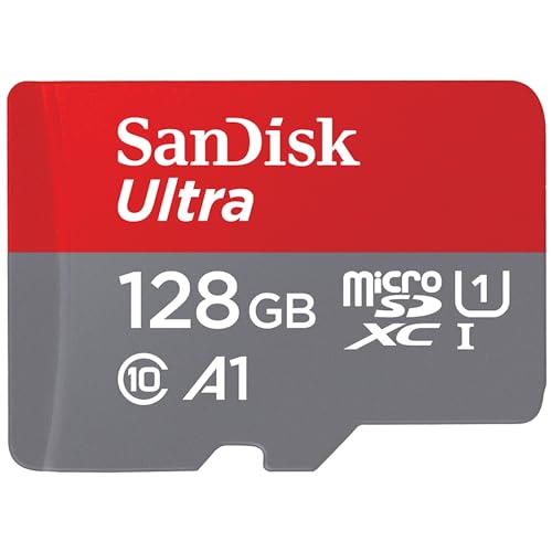 SanDisk 128 Go Ultra microSDXC UHS-I Carte + Adaptateur SD, 