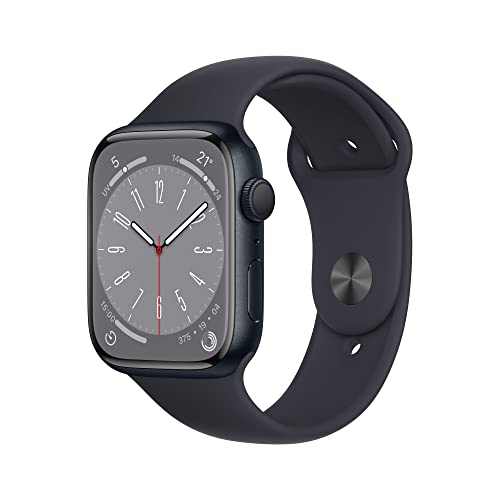 Apple Watch Series 8 GPS, Boîtier en Aluminium Minuit de 45 