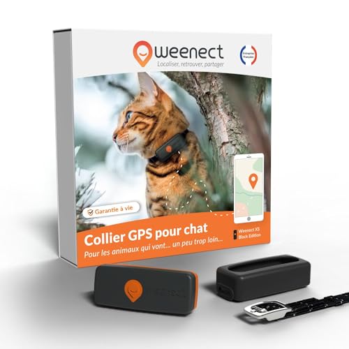 Weenect Chat XS - Nouveau Collier GPS pour Chat | Mini Trace
