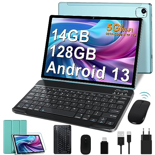 FACETEL Tablette 10 Pouces Android 13 Tablette 14Go RAM+128G