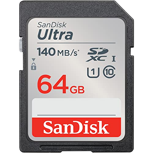 SanDisk 64 Go Ultra SDXC Carte, avec jusquà 140 Mo/s, homolo