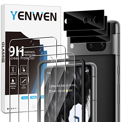 Yenwen Verre Trempé Compatible avec Google Pixel 7, 3 Pièces