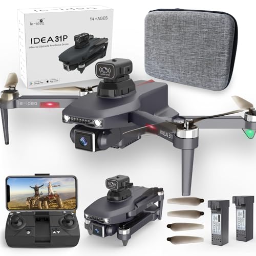 le-idea Drone avec Caméra pour Adultes, Drone à Moteur sans 