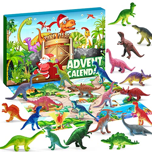 iZoeL Calendrier de lAvent Dinosaure Garçons 2021, 24 Figuri